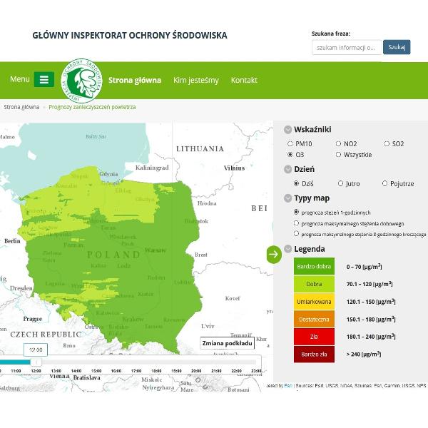Więcej o: Prognozy zanieczyszczenia powietrza ozonem troposferycznym