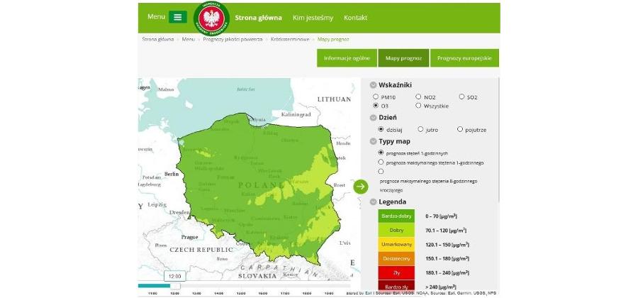 Więcej o: Prognozy zanieczyszczenia powietrza ozonem troposferycznym 