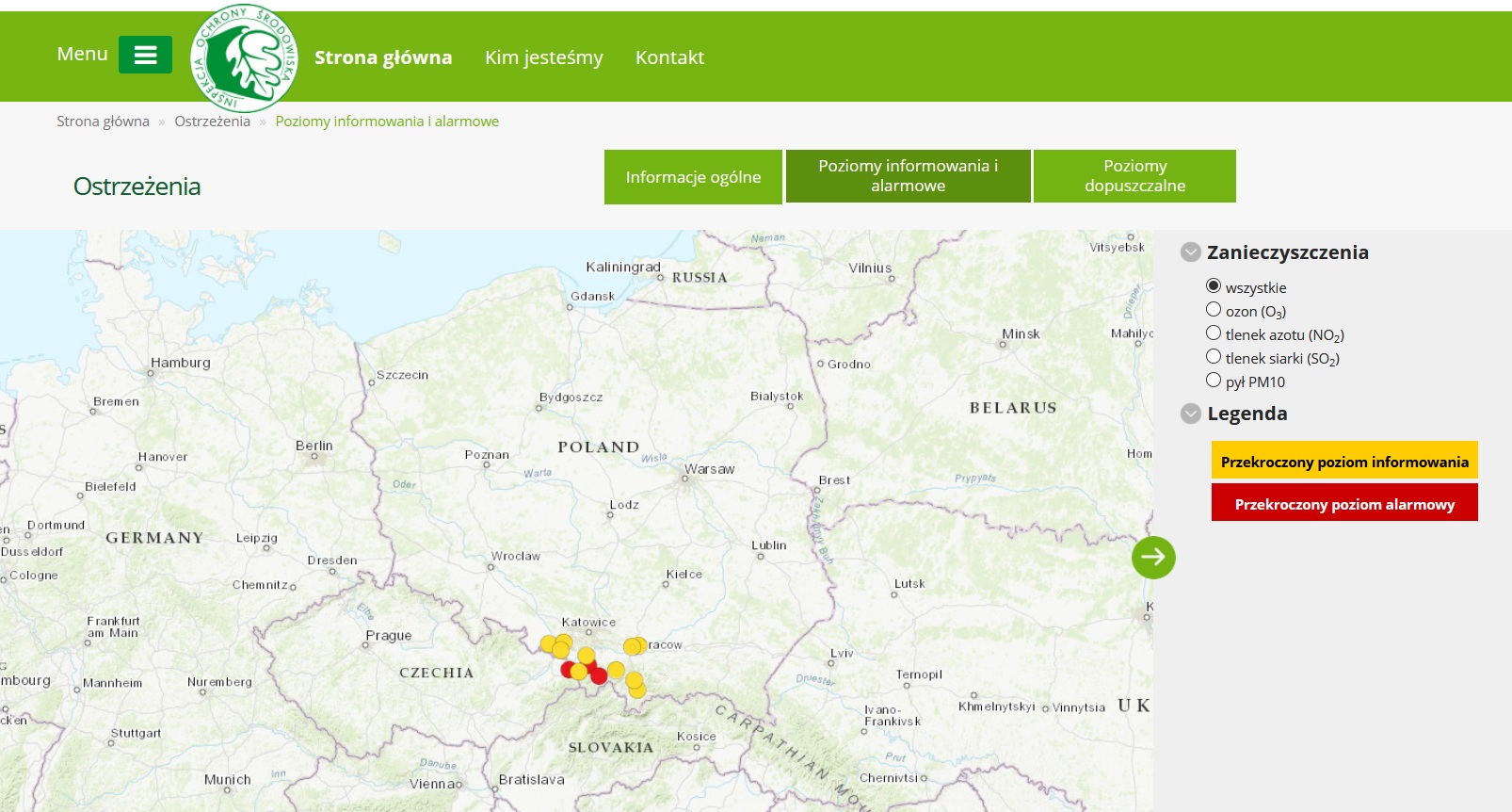 Mapa ostrzeżeń za 3 grudnia